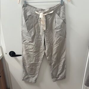 Aritzia gray linen pants